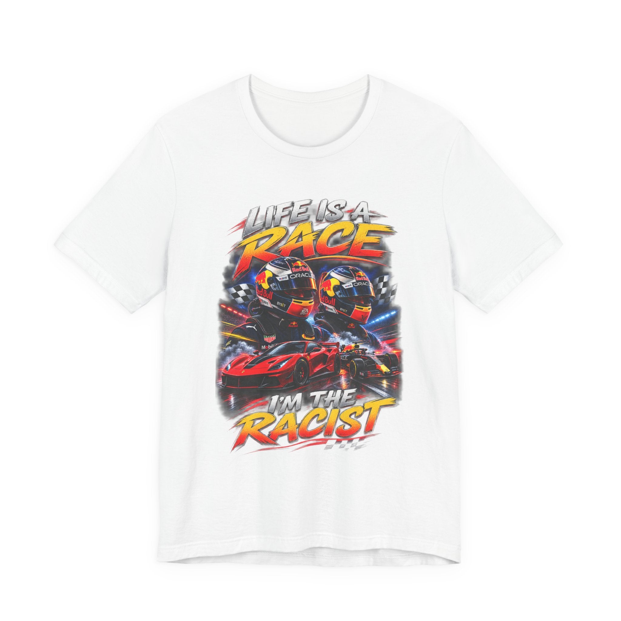 Life Is a Race Funny Racing Graphic T-Shirt – Motorsport Humor Tee