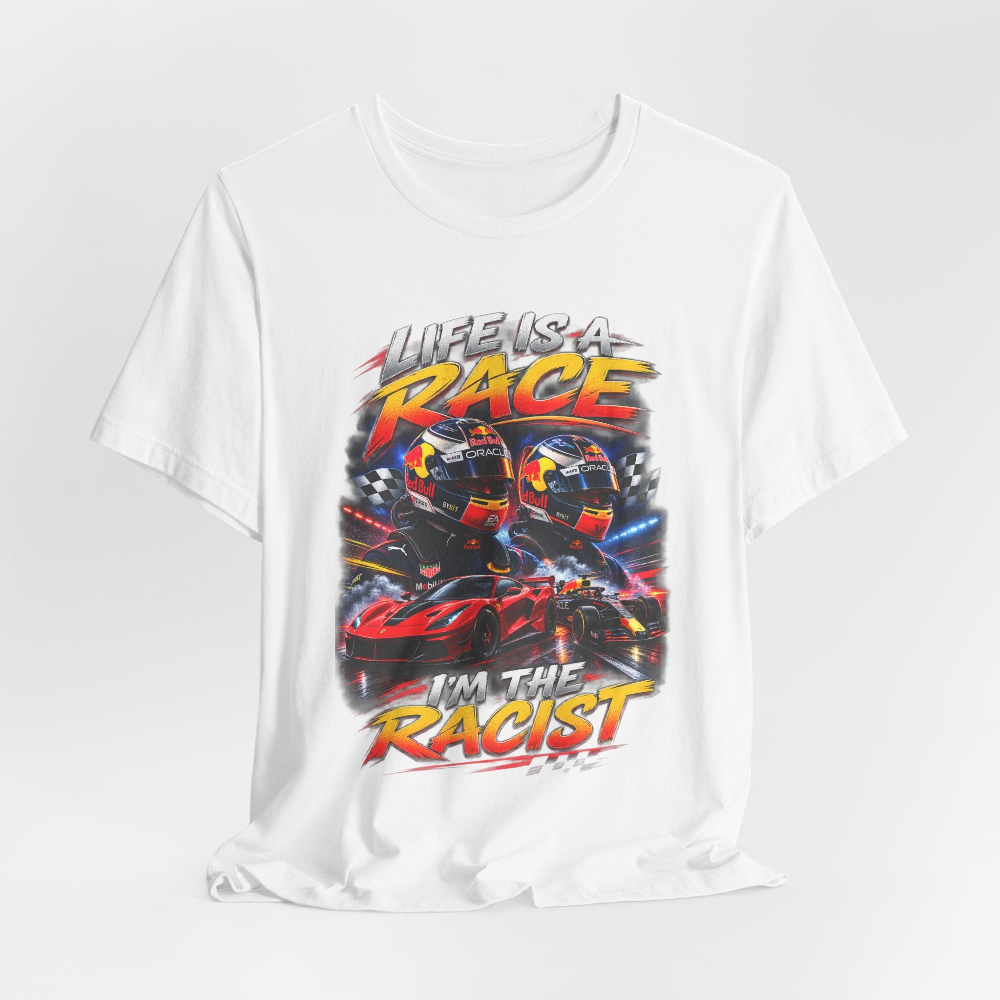 Life Is a Race Funny Racing Graphic T-Shirt – Motorsport Humor Tee
