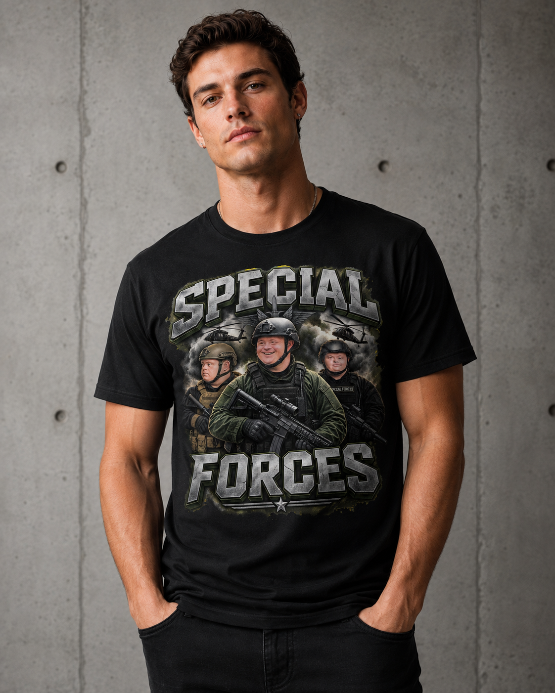 Special Forces Funny Military Graphic T-Shirt – Tactical Parody Humor Tee
